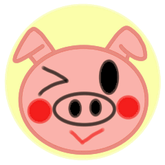[LINEスタンプ] 大きな豚顔