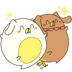 [LINEスタンプ] たまご犬。-煮玉子ちゃんとゆで卵くん-