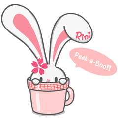 [LINEスタンプ] Rini Rabbit in a cupの画像（メイン）