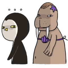 [LINEスタンプ] Bipolar Penguin ＆ Moody Walrus (Eng.ver)の画像（メイン）