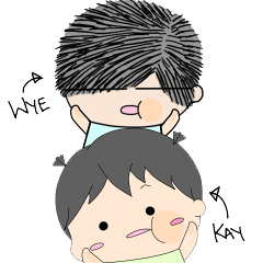 [LINEスタンプ] Kay ＆ Wye - First Try