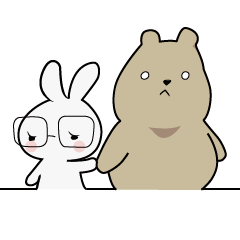 [LINEスタンプ] Thin rabbit and fat bear