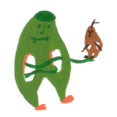 [LINEスタンプ] Fluffy and Big grass