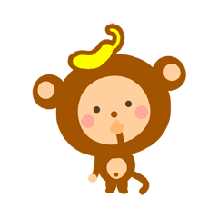 [LINEスタンプ] バナナQQ猿がの画像（メイン）