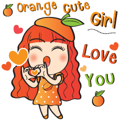 [LINEスタンプ] Orange cute girl (Fruit Ver.2)