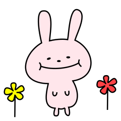 [LINEスタンプ] ゆるい顔のうさぎさん