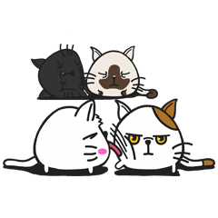 [LINEスタンプ] Onigiri cats -  Angry modo