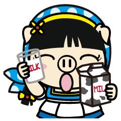 [LINEスタンプ] Milk girl Piga and her pail