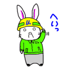 [LINEスタンプ] ヘルメットを被ったウサギの画像（メイン）