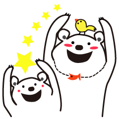 [LINEスタンプ] 白くまのルークとルーカス