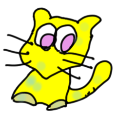 [LINEスタンプ] 黒ブチのイエローキャットの画像（メイン）