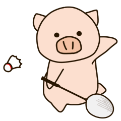 [LINEスタンプ] バドミン豚