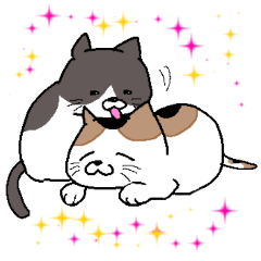 [LINEスタンプ] 飼い猫と飼い犬