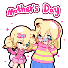 [LINEスタンプ] Pink Pink Childhood(For Mother's Day)