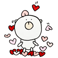 [LINEスタンプ] LOVE LOVE LOVE by 白クマ もぐもぐ