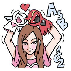 [LINEスタンプ] AsB - 102 Gee / The Hand Doll Girl