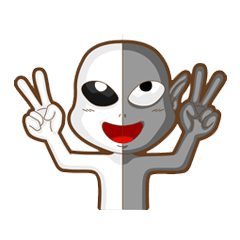 [LINEスタンプ] Positive and negative energy of aliens