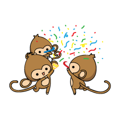 [LINEスタンプ] Happy monkeys2の画像（メイン）