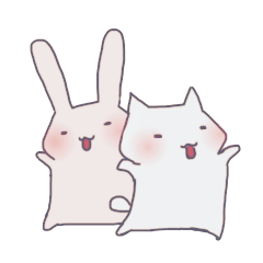 [LINEスタンプ] ぽっちゃりうさぎとねこの日常スタンプ