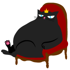 [LINEスタンプ] 黒ネコキング