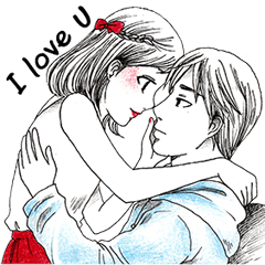 [LINEスタンプ] Doddle Couple in love