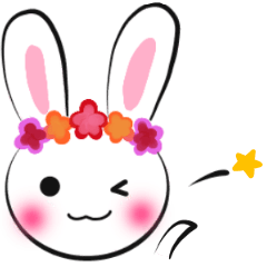 [LINEスタンプ] Five flowers rabbit(Chinese)