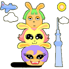 [LINEスタンプ] かわいくてアホなウサギ姉妹