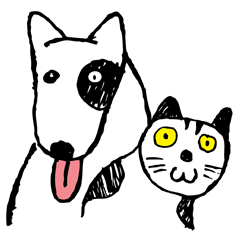 [LINEスタンプ] Cat Cat Dog Dog