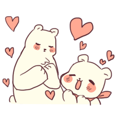 [LINEスタンプ] 白くま家族 