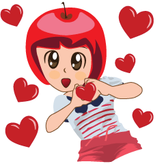 [LINEスタンプ] Happy valentine's day with cherry