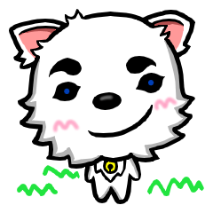 [LINEスタンプ] There are only little white dog
