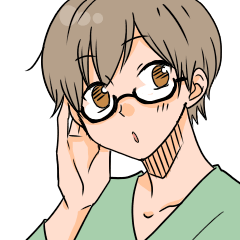 [LINEスタンプ] メガネ男子にVネック 