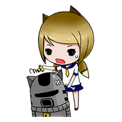 [LINEスタンプ] 機械猫とキツネの少女