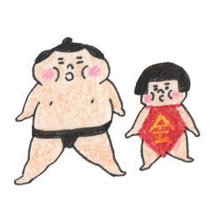 [LINEスタンプ] どすこいコンビ