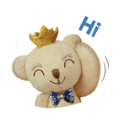 [LINEスタンプ] Little king bear (Eng ver.)