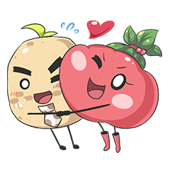 [LINEスタンプ] Potato Loves Tomato