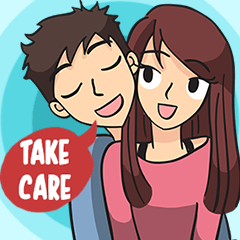 [LINEスタンプ] Ollie and Felly : Couple in Loveの画像（メイン）