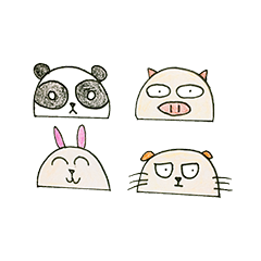 [LINEスタンプ] the panda and his friends