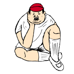 [LINEスタンプ] He is good mood of red hat