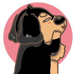 [LINEスタンプ] Cute Dachshund_Nunu 