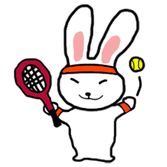 [LINEスタンプ] テニス うさぎぴょんの画像（メイン）