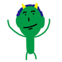 [LINEスタンプ] 緑の元気な鬼さん