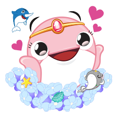 [LINEスタンプ] ピンクイルカのポトゥの画像（メイン）
