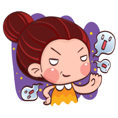 [LINEスタンプ] PenPen Red Bun Girl