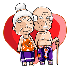 [LINEスタンプ] Grandparent young age