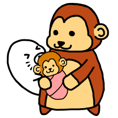 [LINEスタンプ] ななちゃんとしろちゃん2 ちょっと育児編