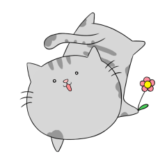[LINEスタンプ] はいいろにゃん子