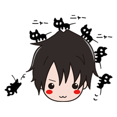 [LINEスタンプ] 黒猫と僕。