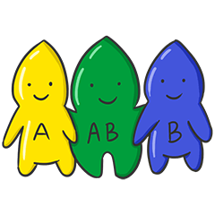 [LINEスタンプ] Blood Group (A, B, AB, O) 01