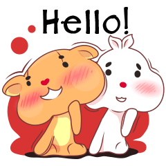 [LINEスタンプ] Love Love bear＆bunny (Eng)